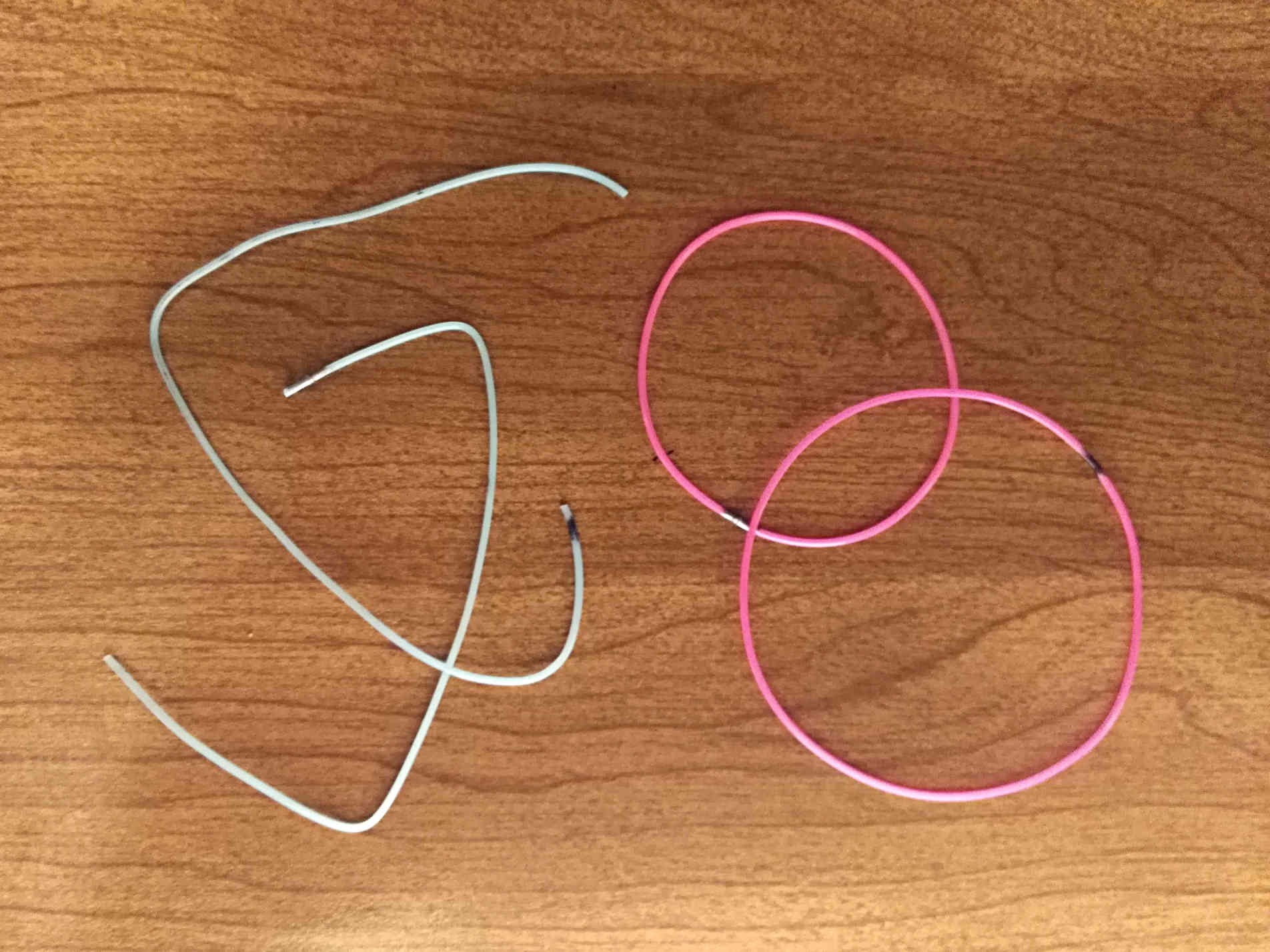 Deformed and boiled elastic cord