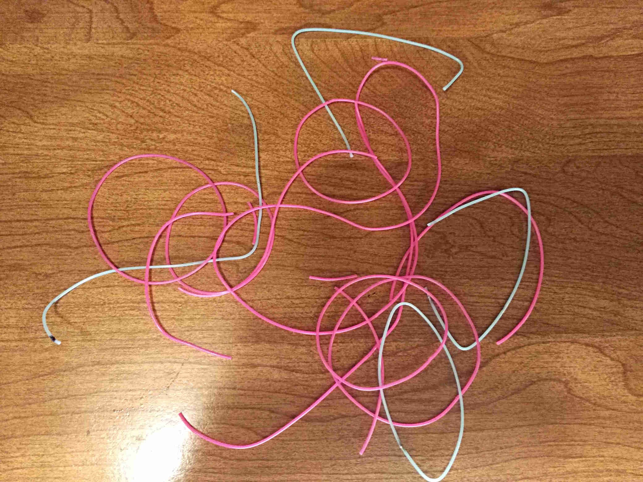 Pile of unsuccessful elastic cord belts