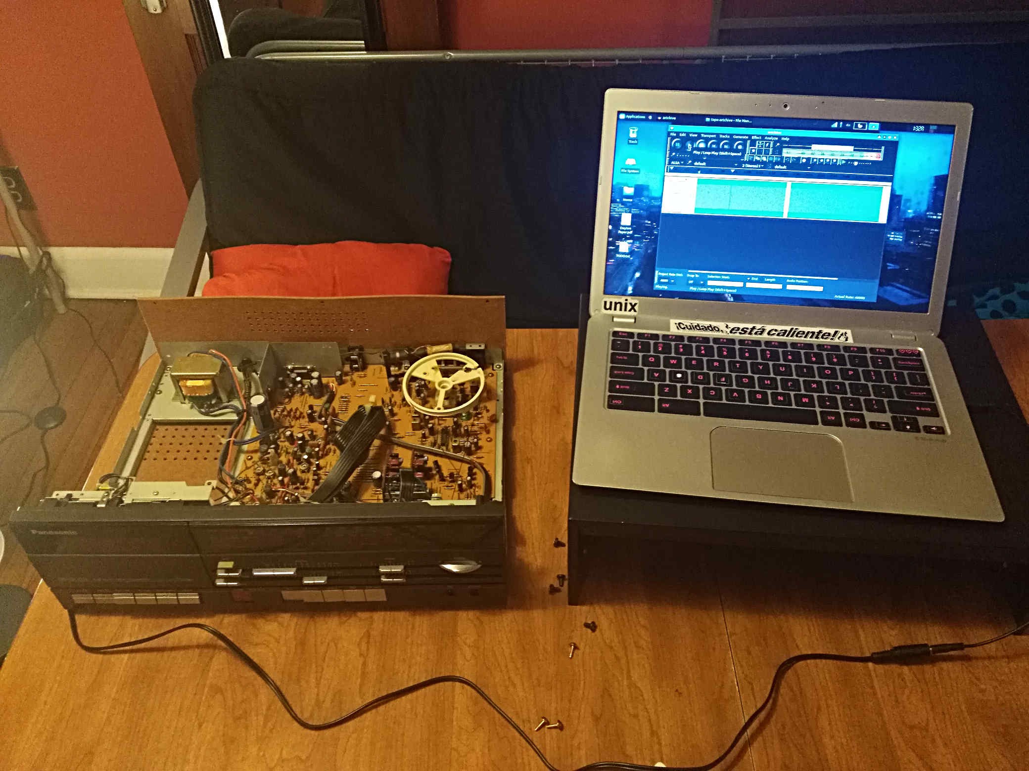 Temporary recording setup