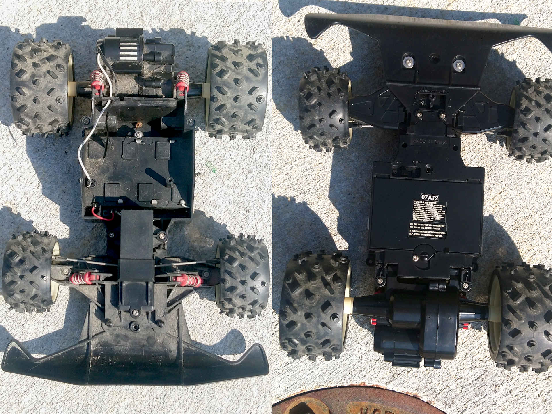 Top and bottom of chassis with electronics removed