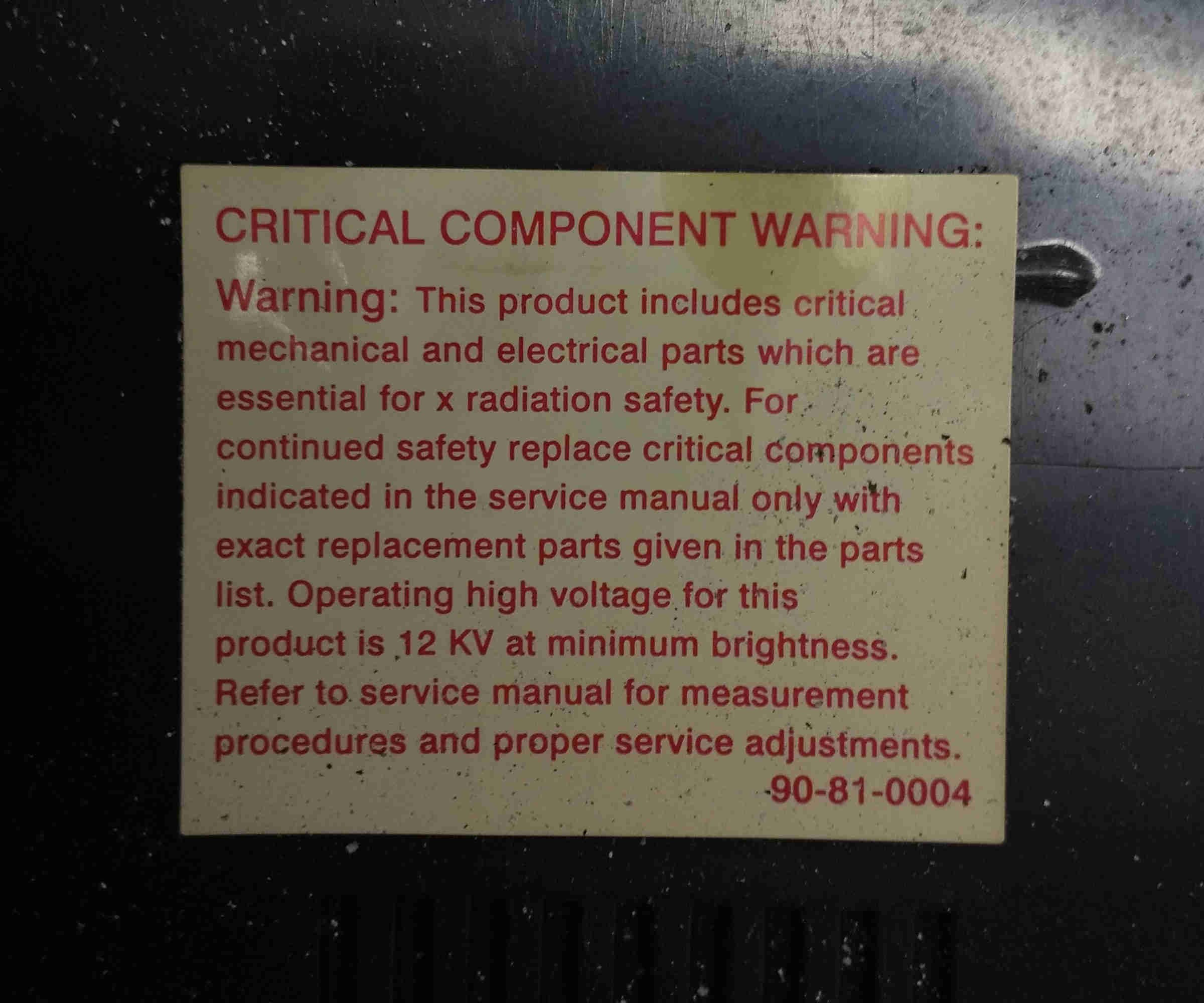 High voltage warning label