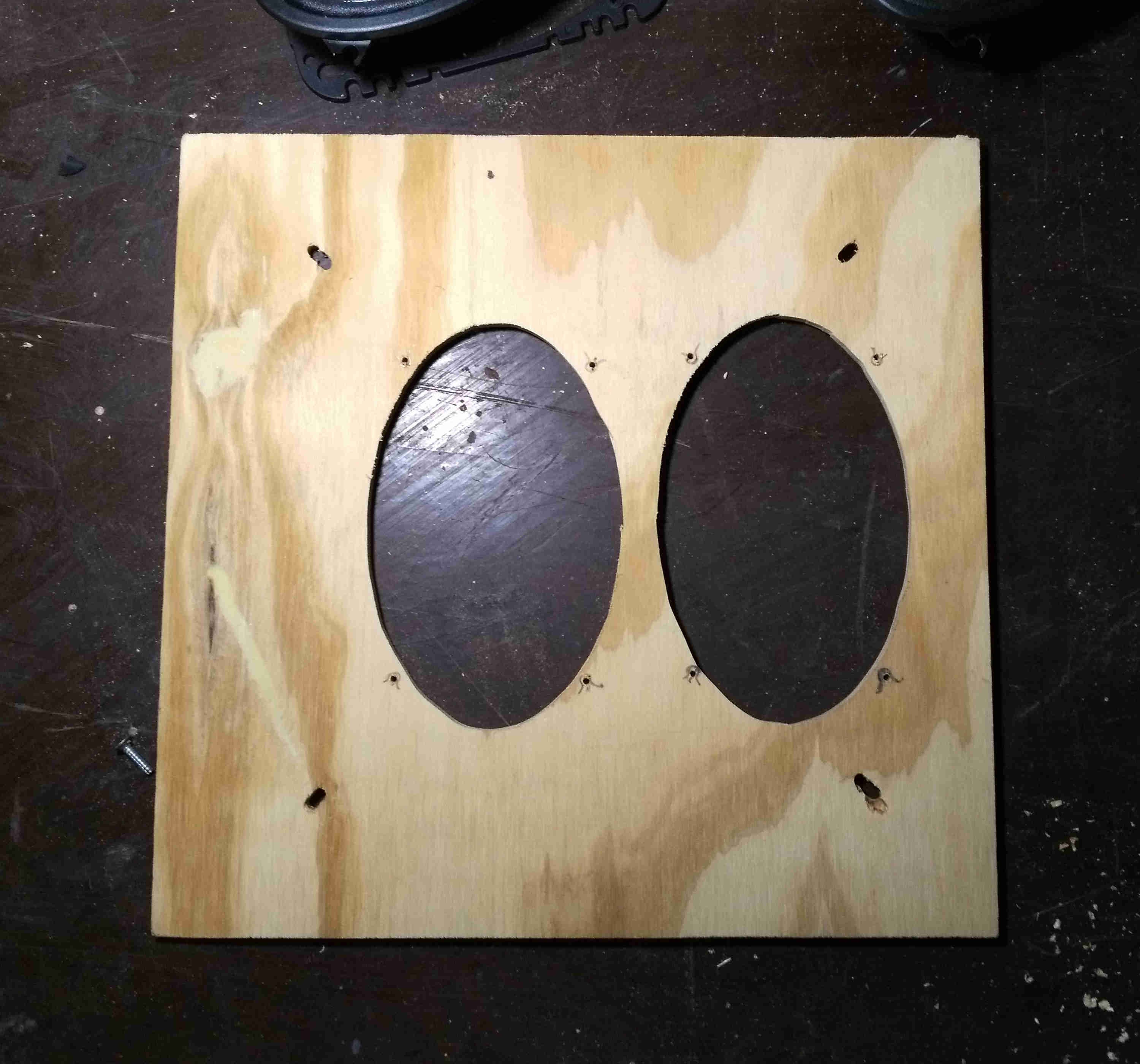 Holes cut out for speakers