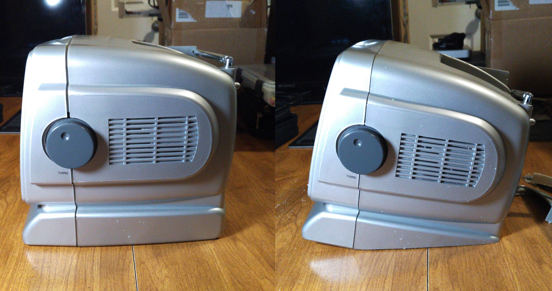 Coby TV before and after modification