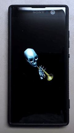 Phone showing the generated boot animation