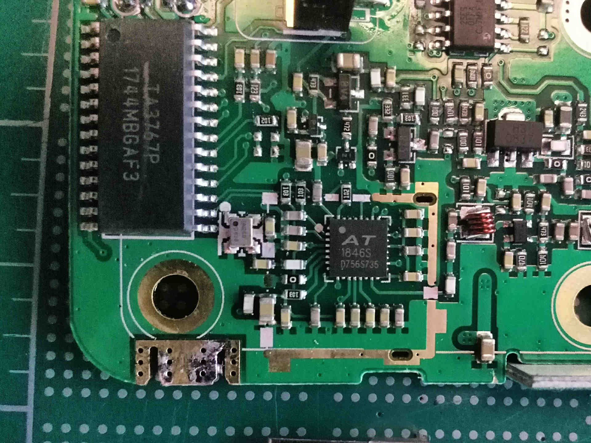 Bottom of the back of the PCB